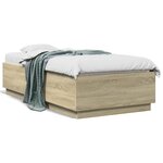 vidaXL Cadre de lit sans matelas chêne sonoma 75x190 cm