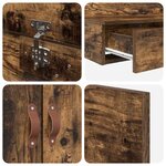 vidaXL Cadre de lit avec rangement Chêne fumé 90 cm Bois d'ingénierie