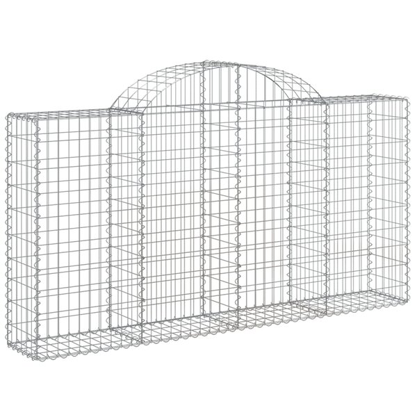vidaXL Panier de gabions arqué 200x30x100/120 cm Fer galvanisé