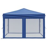 vidaXL Tente de réception pliable avec parois Bleu 3x3 m