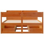 vidaXL Cadre de lit sans matelas cire marron 135x190cm bois pin massif