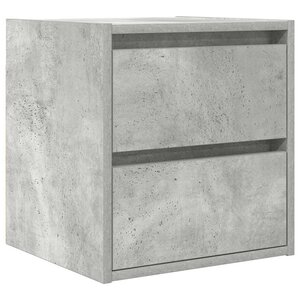 vidaXL Table de chevet murale gris béton 38x34x40 cm