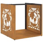 VidaXL Étagère à bois 40x40x40 cm acier résistant aux intempéries