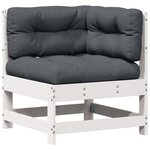 vidaXL Salon de jardin avec coussins 8 Pièces blanc bois de pin massif