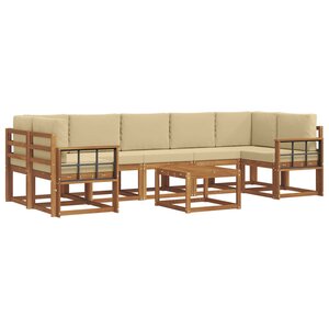 vidaXL Ensemble de canapés d'extérieur 8 Pièces Naturel et Beige