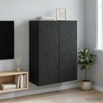 vidaXL Armoire Murale 66 x 34 5 x 90 cm Bois d'ingénierie Noir