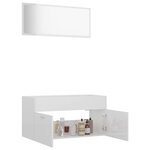vidaXL Ensemble de meubles de salle de bain 2 Pièces blanc brillant