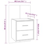 vidaXL Tables de chevet murales 2 Pièces Chêne sonoma