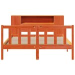vidaXL Lit bibliothèque sans matelas cire marron 120x200 cm pin massif
