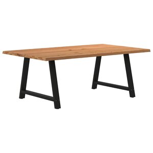 vidaXL Table à manger et bord naturel bois massif chêne rectangulaire