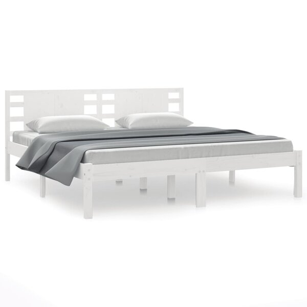 vidaXL Cadre de lit sans matelas blanc 200x200 cm bois massif de pin