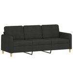 vidaXL Ensemble de canapés 2 Pièces avec coussins Noir Tissu