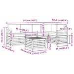 vidaXL Ensemble de canapés d'extérieur 6 pc Blanc et crème Polyester