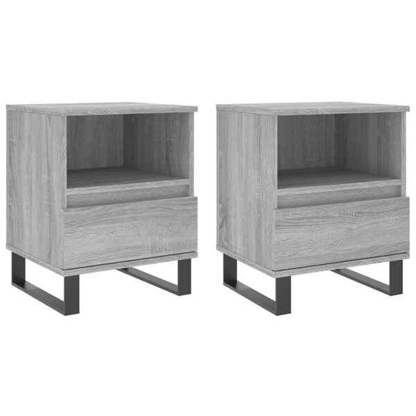 vidaXL Tables de chevet 2 Pièces sonoma gris 40x35x50 cm bois ingénierie