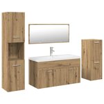 vidaXL Ensemble de meubles salle de bain 5 Pièces bois d'ingénierie