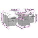 vidaXL Salon de jardin avec coussins 7 Pièces beige résine tressée