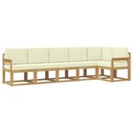 vidaXL Ensemble de canapés d'extérieur 6 Pièces Blanc et crème Polyester