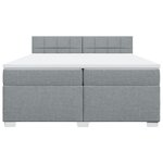 vidaXL Sommier à lattes de lit avec matelas Gris clair 200x200cm Tissu