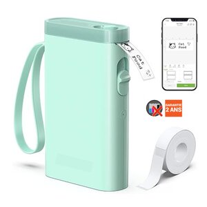 Imprimante portable P21 - Sans fil - Etiquettes blanches et adhésives écriture noire - bluetooth - android ios