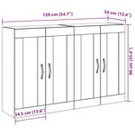 vidaXL Cabinets muraux en vieux bois 2 pièces 69 5 x 34 x 90 cm en bois d'ingénierie