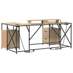 vidaXL Bureau Chêne sonoma 182 x 101 x 87.5 cm Bois d'ingénierie