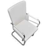 vidaXL Chaises à manger cantilever lot de 6 blanc similicuir
