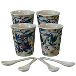 Coffret de 4 gobelets expresso en céramique beige allen designs
