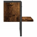 vidaXL Étagère murale avec barre chêne fumé 30x25x30 cm