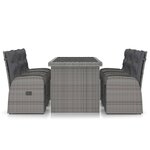 vidaXL Salon de jardin 7 Pièces avec coussins Résine tressée Gris