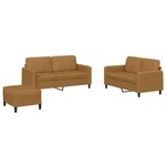 vidaXL Ensemble de canapés 3 Pièces marron velours