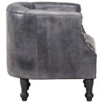 vidaXL Fauteuil tube Gris 62x58x65 cm Cuir véritable