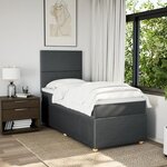 vidaXL Sommier à lattes de lit avec matelas Gris foncé 100x200cm Tissu