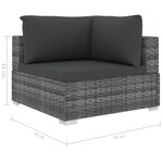 Vidaxl salon de jardin 11 pièces avec coussins résine tressée gris