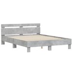 vidaXL Cadre de lit avec LED sans matelas gris béton 140x200 cm