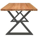 vidaXL Table à manger marron clair bois de chêne massif rectangulaire