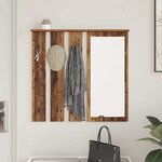 vidaXL Porte-manteau mural avec étagère Bois ancien 84 x 10 x 80 cm