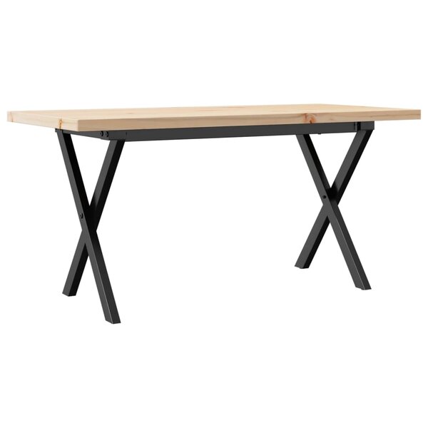vidaXL Table basse cadre en X 100x50x45 5 cm bois de pin massif acier