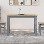 vidaXL Table à manger Panama gris 112x60x75 cm bois massif de pin