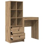vidaXL Bureau avec rangement 2 Pièces chêne artisanal 45 5 x 34 x 127 cm