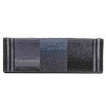 vidaXL Tapis d'escalier autocollants 15 Pièces 65x21x4 cm Noir et gris