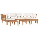 vidaXL Ensemble de banc de jardin avec coussin 4 Pièces Marron et Crème