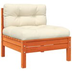 vidaXL Salon de jardin 9 Pièces avec coussins marron cire bois pin massif