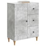 vidaXL Buffet Gris béton 66 x 34 5 x 90 cm Bois d'ingénierie