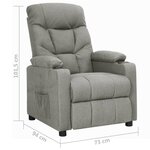 vidaXL Fauteuil Gris clair Tissu