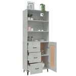 vidaXL Buffet haut Gris béton Bois d'ingénierie