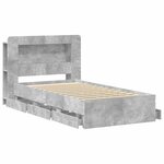 vidaXL Cadre de lit avec rangement Gris béton 80 x 200 cm