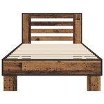 vidaXL Cadre de lit avec tête de lit Bois ancien 80 x 200 cm