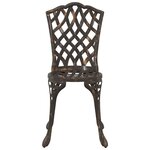 vidaXL Ensemble bistro de jardin 3 pc Bronze Aluminium