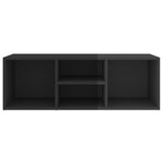 Vidaxl banc à chaussures noir brillant 105x35x35 cm aggloméré
