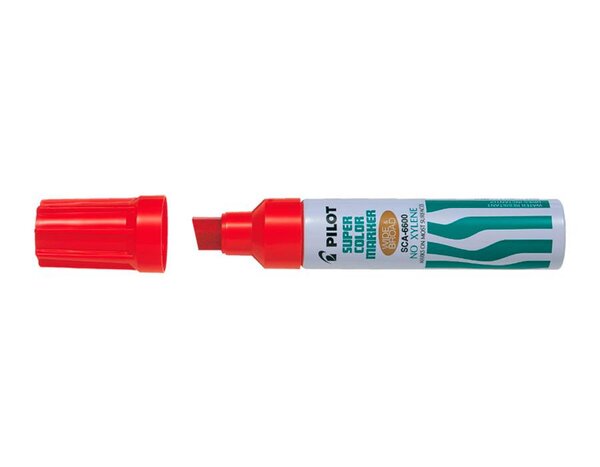 Marqueur Permanent SCA-6600 Corps Métal Pte Biseau Extra large Rouge PILOT